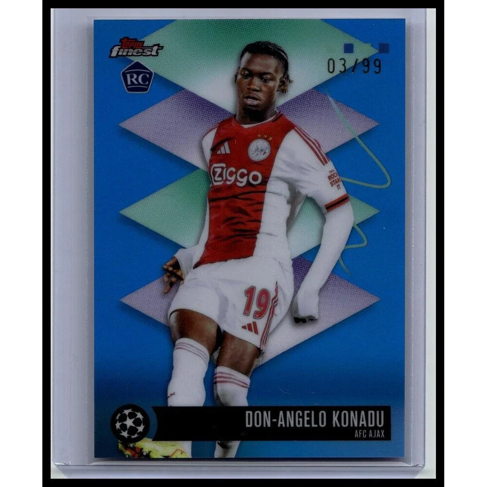 2025-26 Finest UEFA Don-Angelo Konadu #498 Ajax Blue Refractor #/99